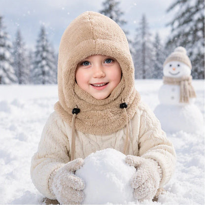 🔥 49% OFF – 3-in-1 Kids' Winter Hood – Soft Fleece Hat, Face Cover & Neck Warmer❄️🧣