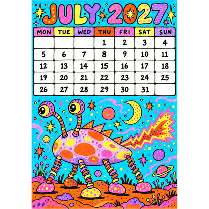 📅🎨2027 Whimsical Art Wall Calendar – 12-Month Fantasy Illustration Calendar🥳