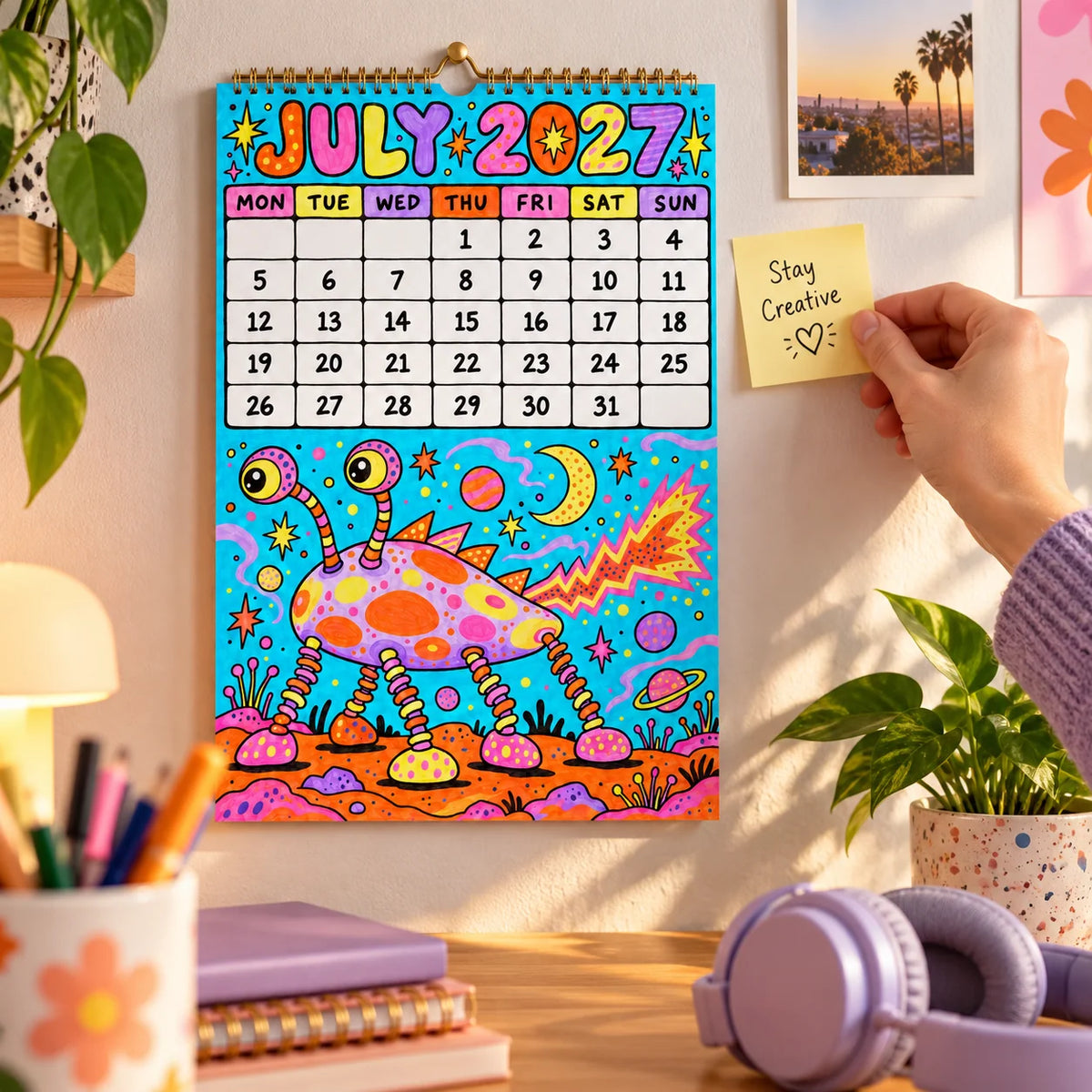 📅🎨2027 Whimsical Art Wall Calendar – 12-Month Fantasy Illustration Calendar🥳