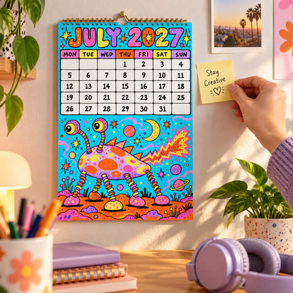 📅🎨2027 Whimsical Art Wall Calendar – 12-Month Fantasy Illustration Calendar🥳