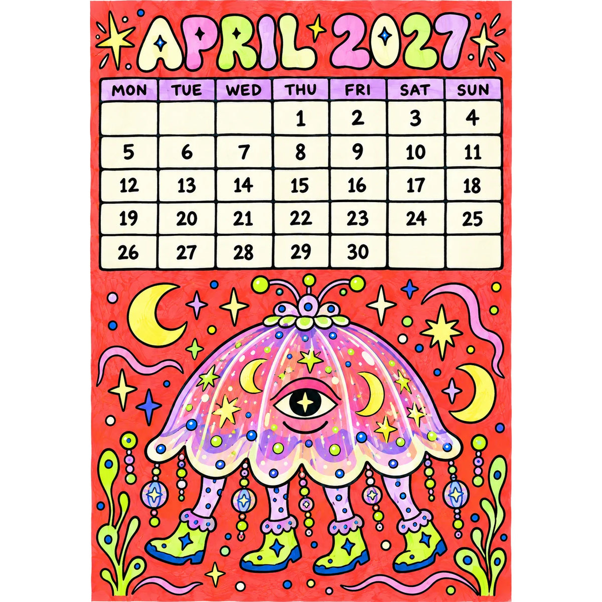 📅🎨2027 Whimsical Art Wall Calendar – 12-Month Fantasy Illustration Calendar🥳
