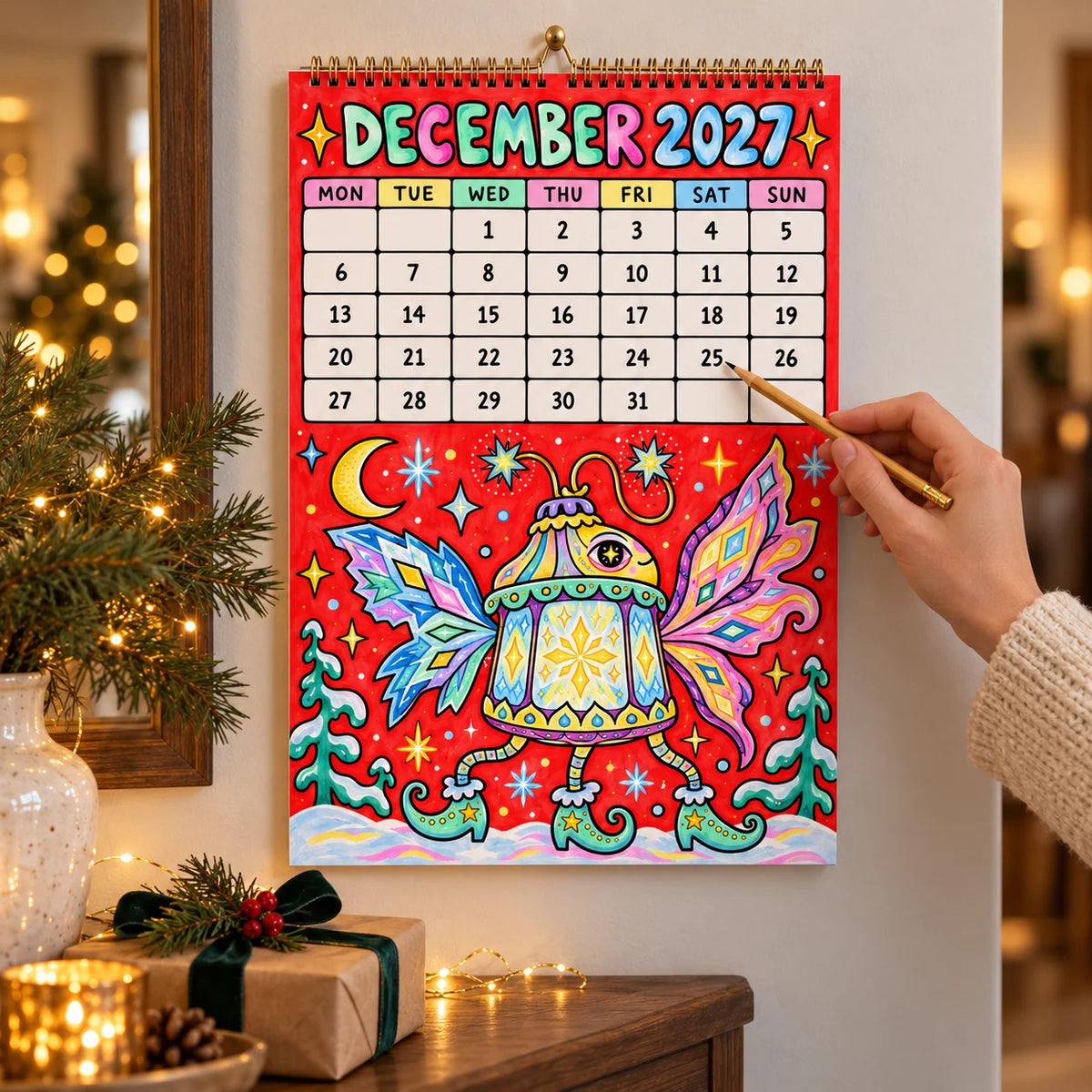 📅🎨2027 Whimsical Art Wall Calendar – 12-Month Fantasy Illustration Calendar🥳