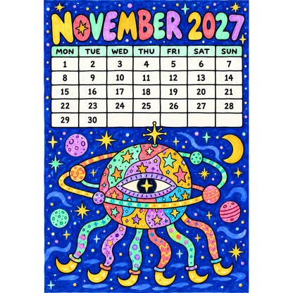 📅🎨2027 Whimsical Art Wall Calendar – 12-Month Fantasy Illustration Calendar🥳