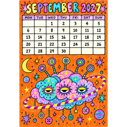 📅🎨2027 Whimsical Art Wall Calendar – 12-Month Fantasy Illustration Calendar🥳