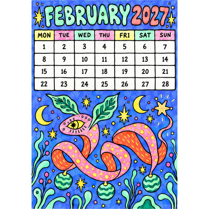 📅🎨2027 Whimsical Art Wall Calendar – 12-Month Fantasy Illustration Calendar🥳