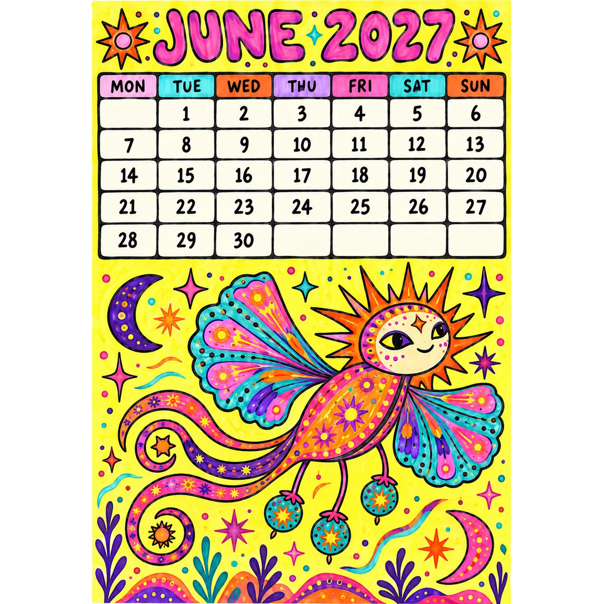 📅🎨2027 Whimsical Art Wall Calendar – 12-Month Fantasy Illustration Calendar🥳
