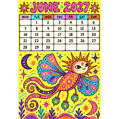 📅🎨2027 Whimsical Art Wall Calendar – 12-Month Fantasy Illustration Calendar🥳