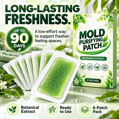 🧪50% OFF NOW! 6Pcs Mold Purifying Patches – Botanical Mildew Removal Pads, Long Lasting Mold Inhibitor for Bathroom, Kitchen, Wall Corners & Damp Hidden Spots