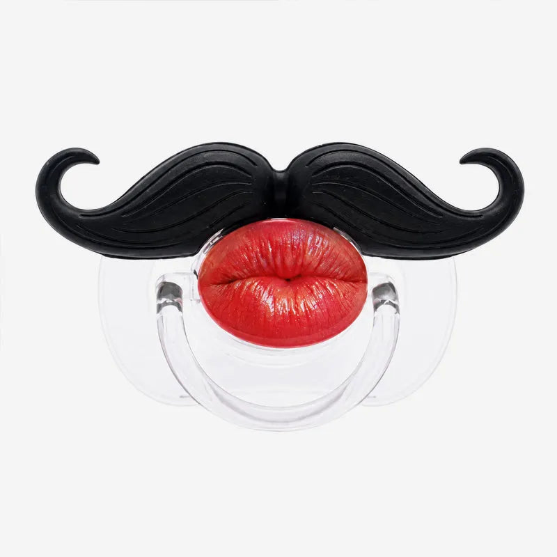 Red Lips and Mustache Baby Pacifier