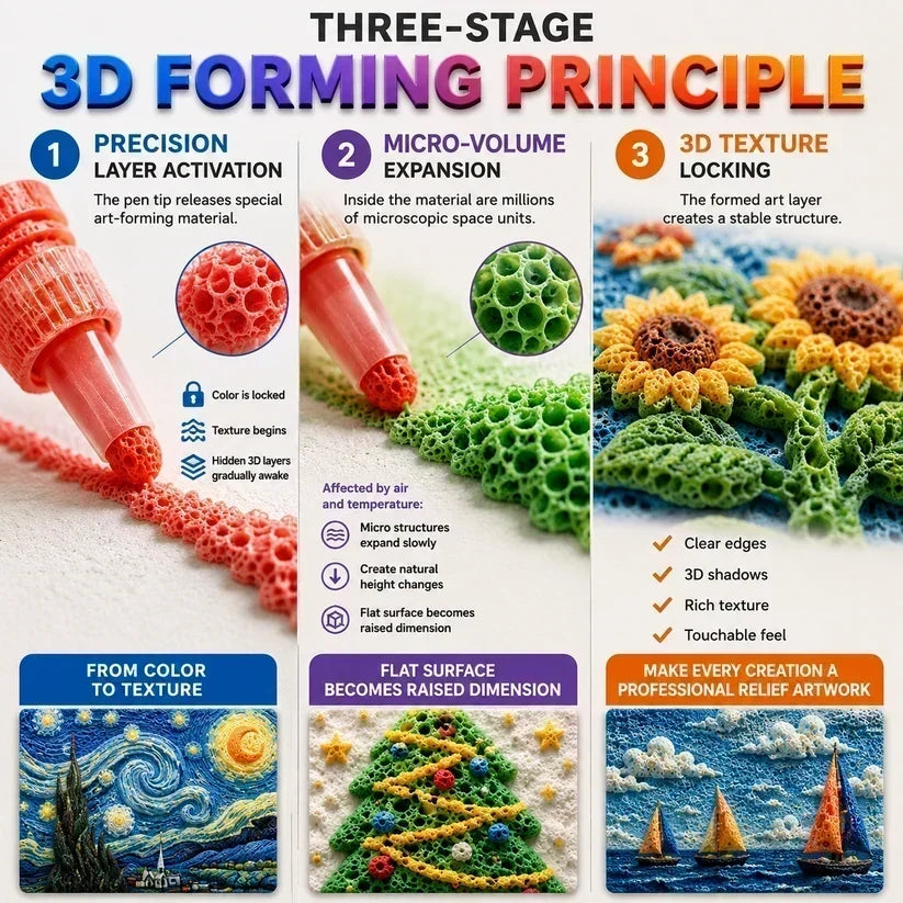 📌🔮Magic Pen – Draw 3D with one stroke!🎄 DIY Bubble Popcorn Drawing Pens& Buy 1 Get 1 Free 🔥🎁