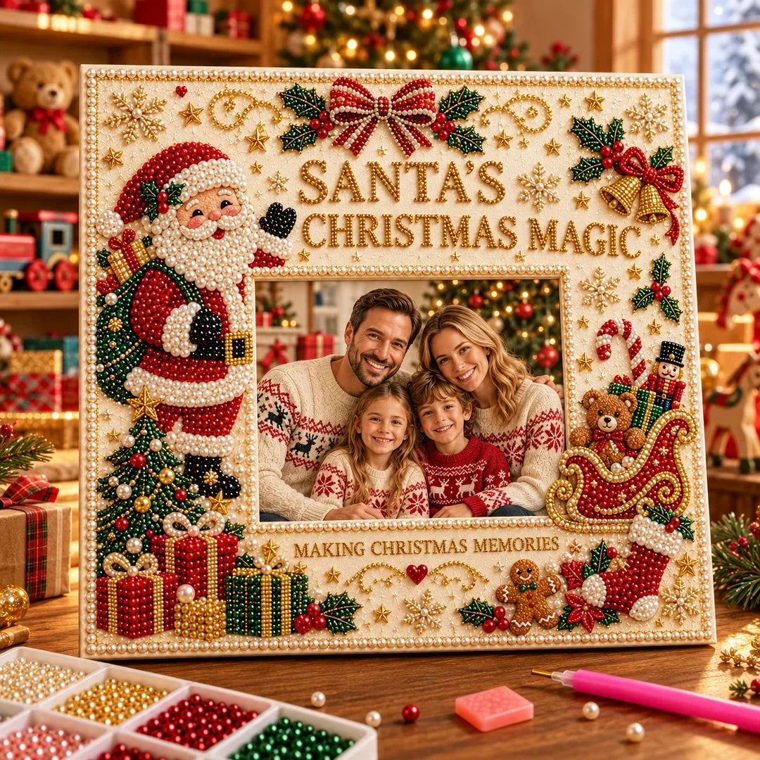 🎄🌟 DIY Christmas Pearl Art Photo Frame – Create Memories Together🌟