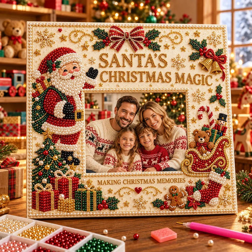 🎄🌟 DIY Christmas Pearl Art Photo Frame – Create Memories Together🌟