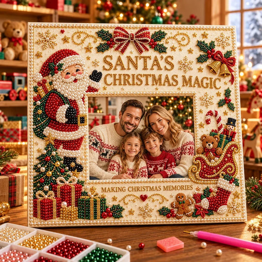 🎄🌟 DIY Christmas Pearl Art Photo Frame – Create Memories Together🌟