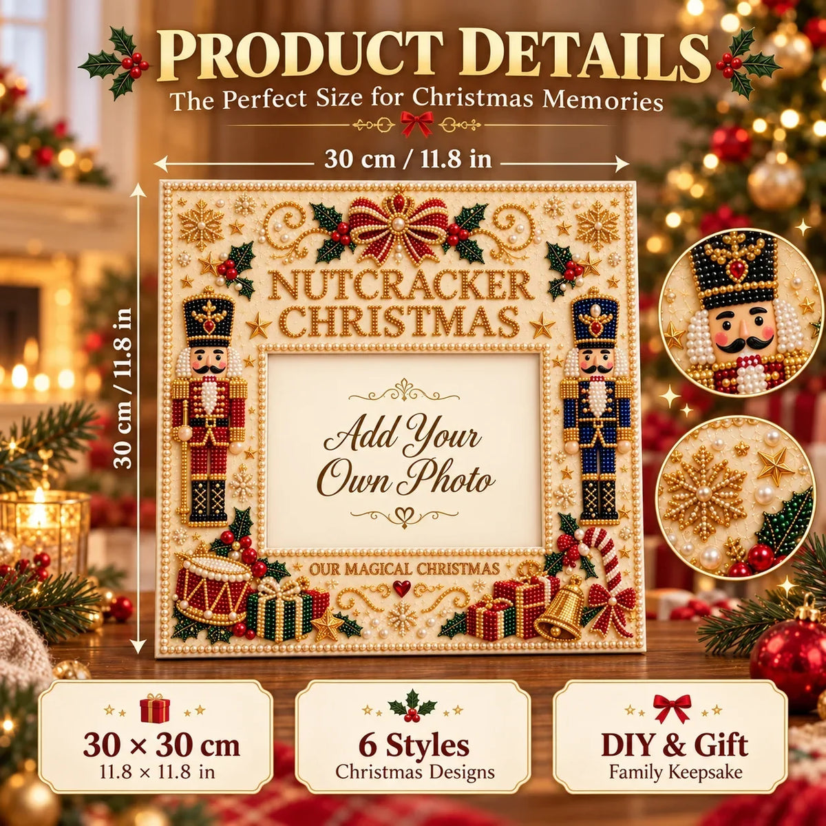🎄🌟 DIY Christmas Pearl Art Photo Frame – Create Memories Together🌟