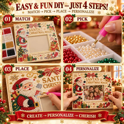 🎄🌟 DIY Christmas Pearl Art Photo Frame – Create Memories Together🌟
