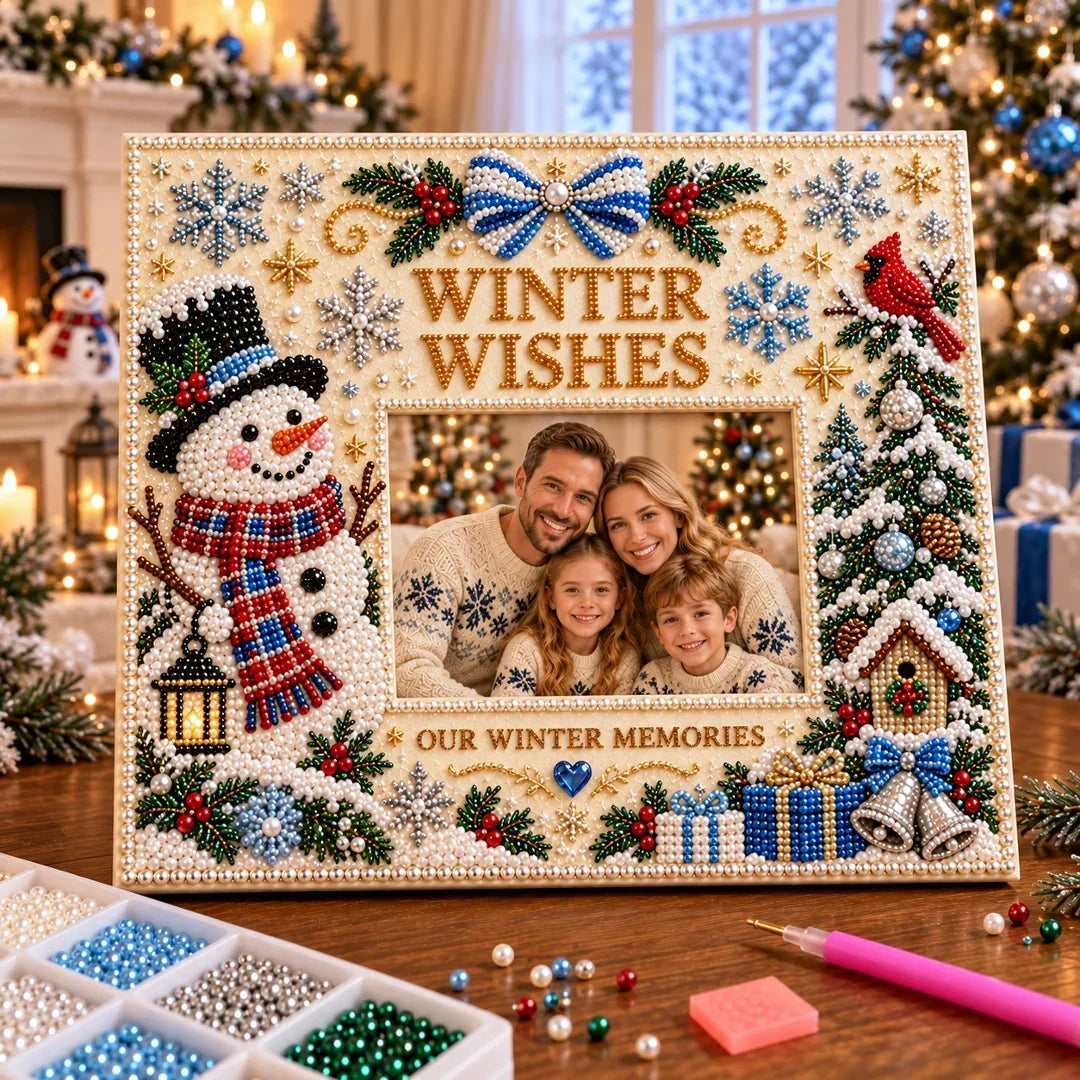🎄🌟 DIY Christmas Pearl Art Photo Frame – Create Memories Together🌟