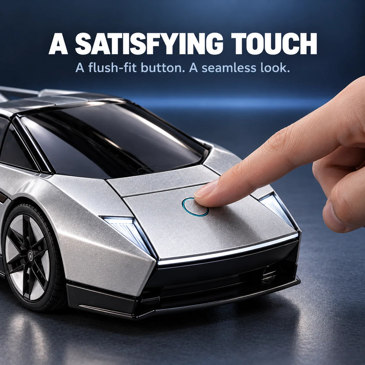 🏎️silver 2-in-1 Transforming Sports Car & Robot – Futuristic Mecha Figure