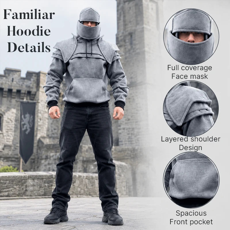 🛡️ Knight Cosplay Hoodie – Medieval Fantasy Streetwear Pullover