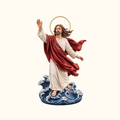 🕊️ Jesus Walking On Water Backflow Incense Burner – Spiritual Prayer Table Decor