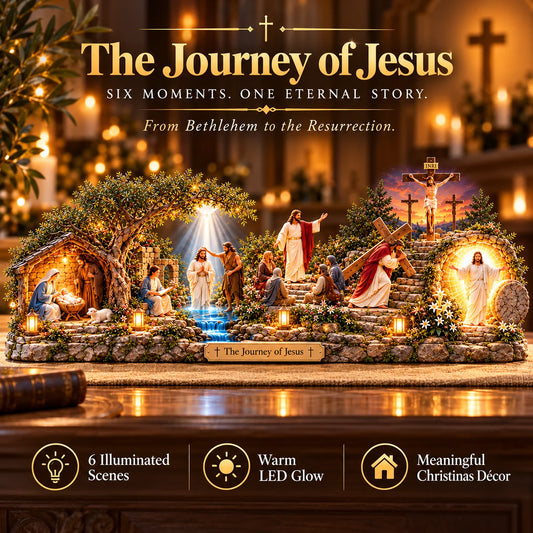 📌✝️ The Journey of Jesus™ – Lighted 3D Biblical Story Centerpiece | Six Sacred Moments of Faith✨