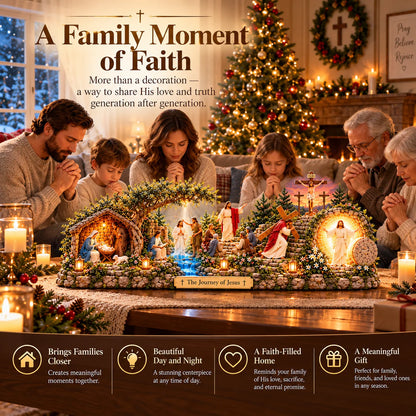 📌✝️ The Journey of Jesus™ – Lighted 3D Biblical Story Centerpiece | Six Sacred Moments of Faith✨