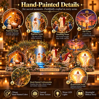 ✝️✨ The Journey of Jesus™ – Lighted 3D Biblical Story Centerpiece | Six Sacred Moments of Faith🌞