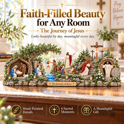 ✝️✨ The Journey of Jesus™ – Lighted 3D Biblical Story Centerpiece | Six Sacred Moments of Faith🌞