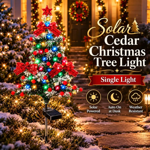 🔥 Last Day 49% Off Solar Cedar Christmas Tree Lights| Festive Outdoor Holiday Decor