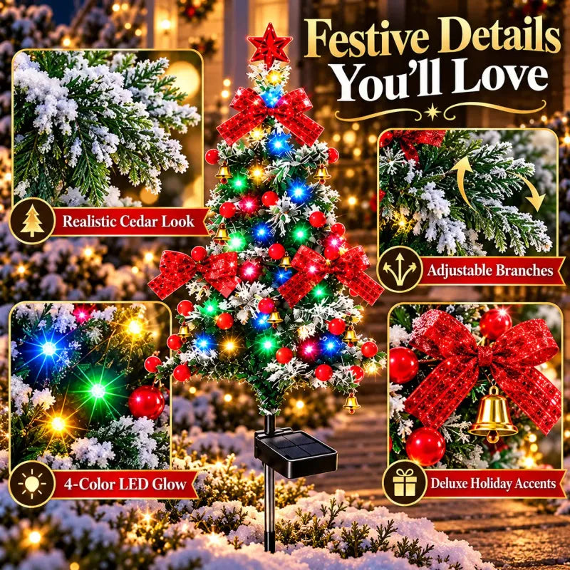 🔥 Last Day 49% Off Solar Cedar Christmas Tree Lights| Festive Outdoor Holiday Decor