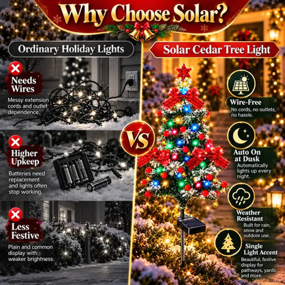 🔥 Last Day 49% Off Solar Cedar Christmas Tree Lights| Festive Outdoor Holiday Decor