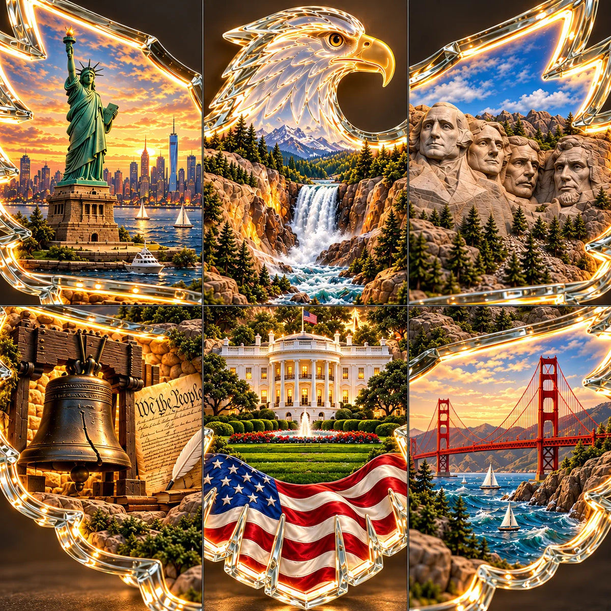 📌🦅🇺🇸 American Heritage™ Lighted Eagle Wall Art ✨