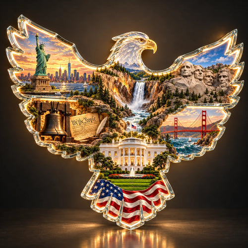 📌🦅🇺🇸 American Heritage™ Lighted Eagle Wall Art ✨