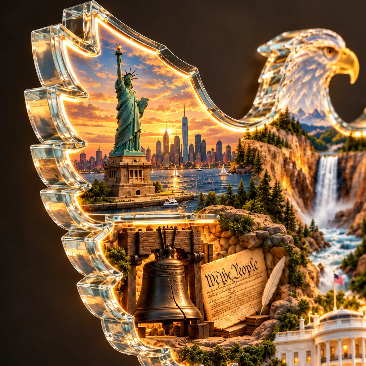 📌🦅🇺🇸 American Heritage™ Lighted Eagle Wall Art ✨