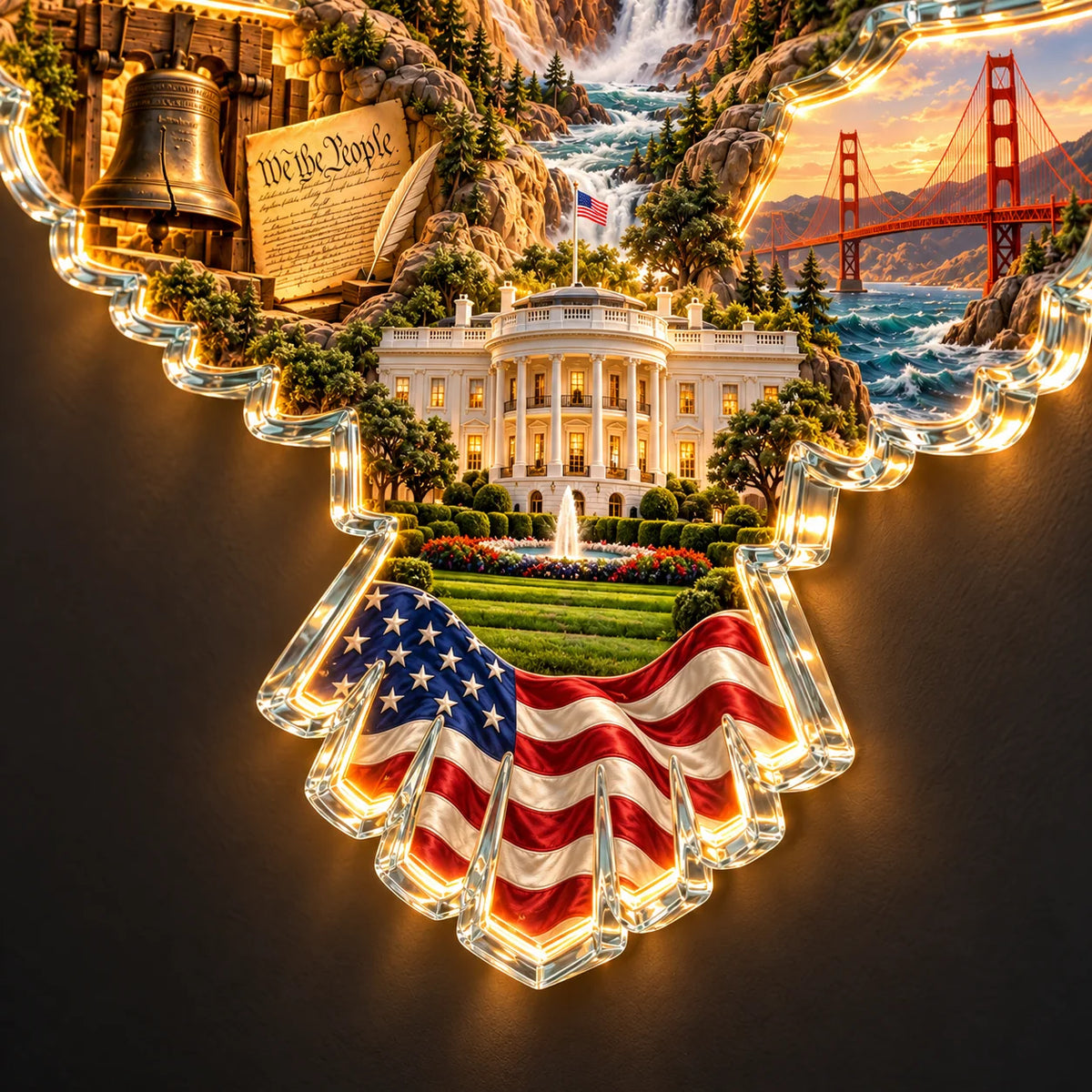 📌🦅🇺🇸 American Heritage™ Lighted Eagle Wall Art ✨