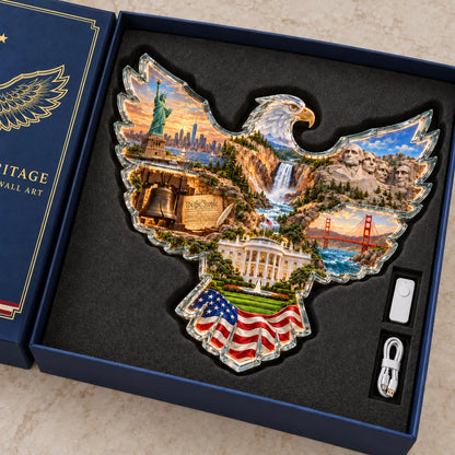 📌🦅🇺🇸 American Heritage™ Lighted Eagle Wall Art ✨