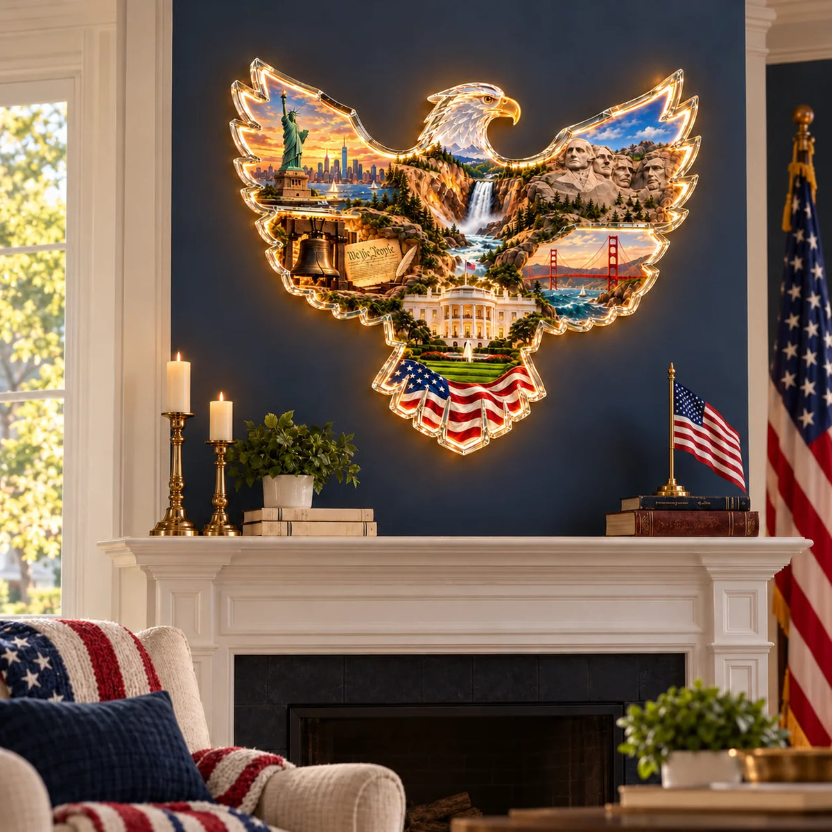 🦅🇺🇸 American Heritage™ Lighted Eagle Wall Art 🌟🌟