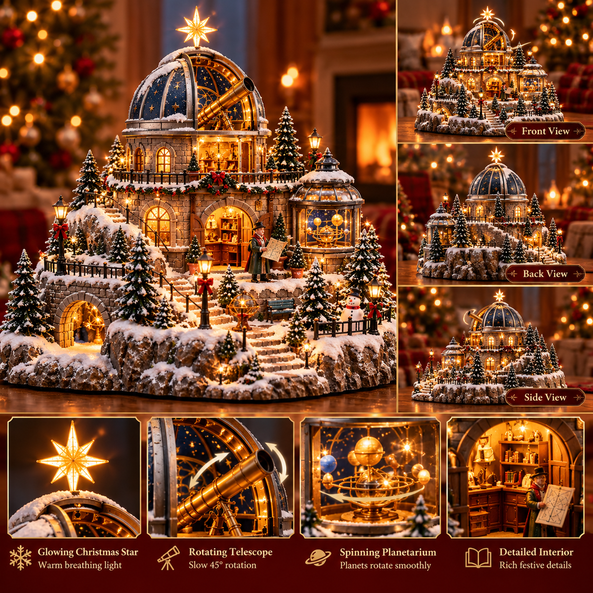 🔭observatory Christmas Star Dome – Festive Winter Holiday Display