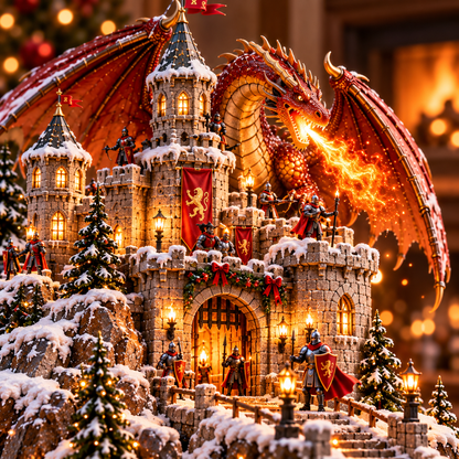 🐉🏰 Dragon Kingdom Christmas Castle™ – Lighted Medieval Winter Fantasy Village