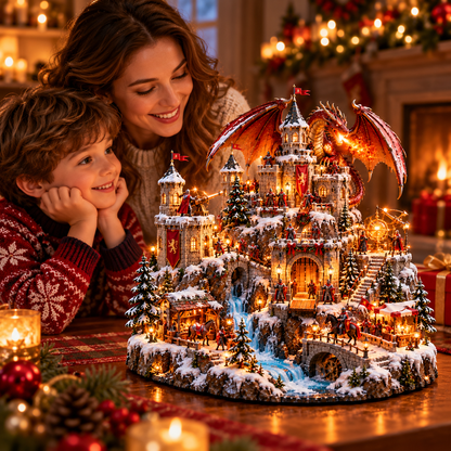 🐉🏰 Dragon Kingdom Christmas Castle™ – Lighted Medieval Winter Fantasy Village