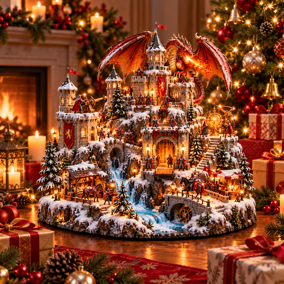🐉🏰 Dragon Kingdom Christmas Castle™ – Lighted Medieval Winter Fantasy Village