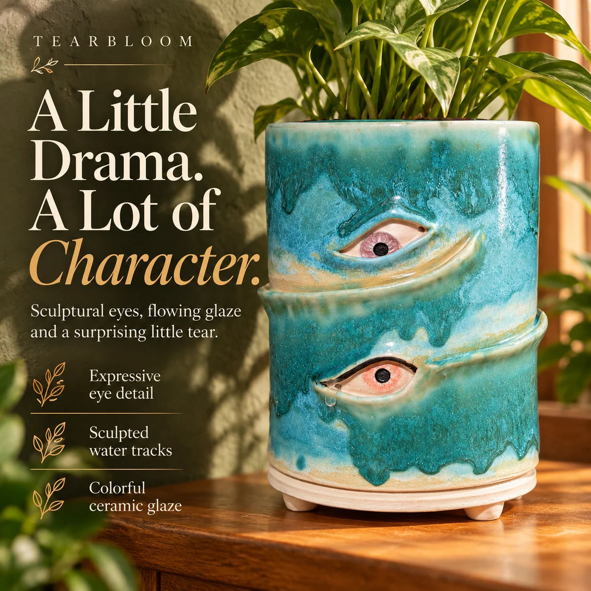 👁️Handmade Crying Eye Ceramic Planter - Only 11 Left