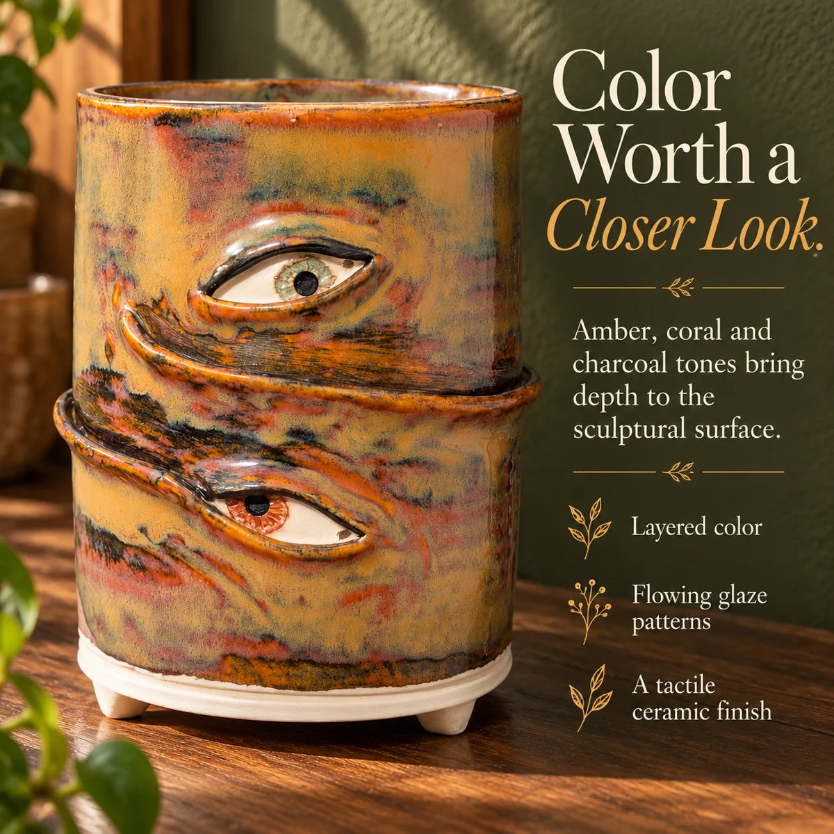 👁️Handmade Crying Eye Ceramic Planter - Only 11 Left