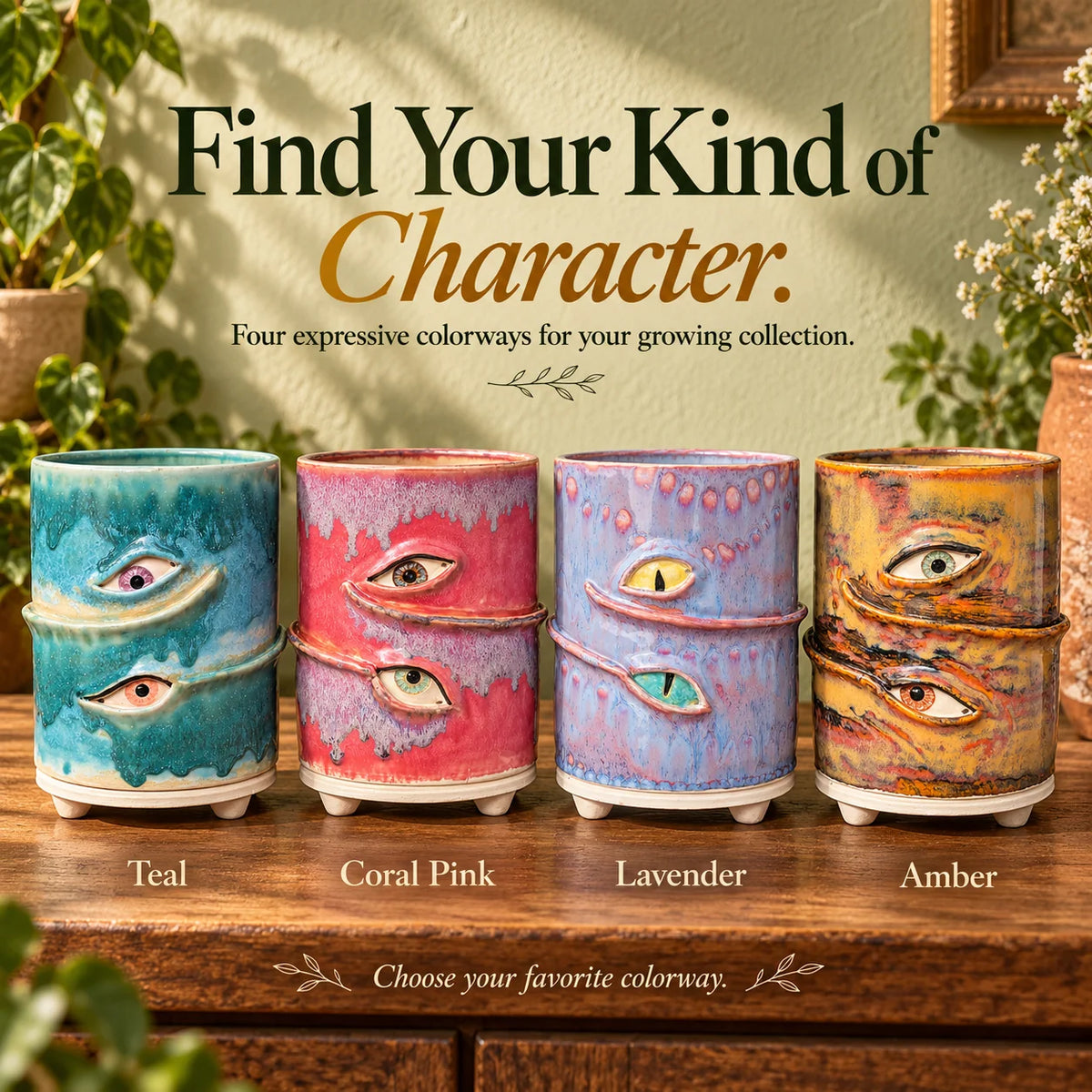 👁️Handmade Crying Eye Ceramic Planter - Only 11 Left