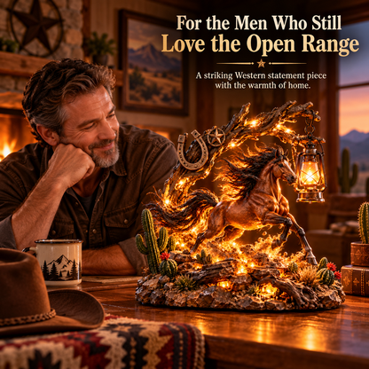 Wild Spirit Mustang Lantern™ – Lighted Western Horse Sculpture