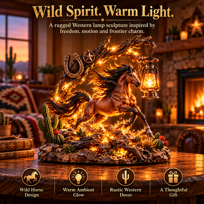 Wild Spirit Mustang Lantern™ – Lighted Western Horse Sculpture