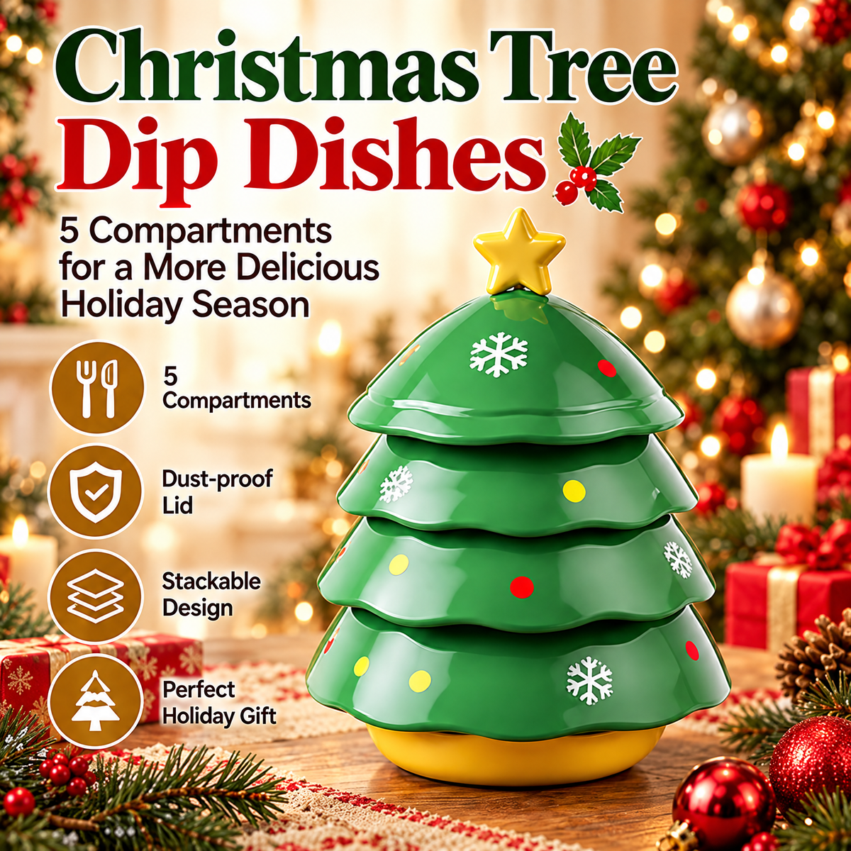 🔥🔥🔥Christmas Tree Mahjong Dice Dish – Festive, Multi-Use Tabletop Organizer
