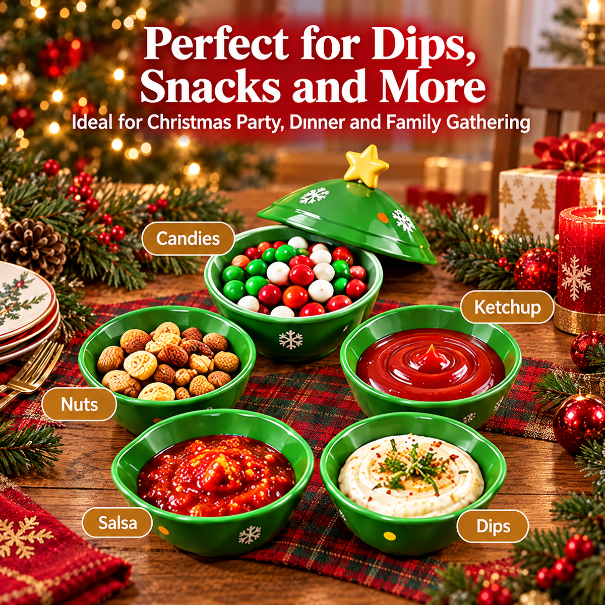 🔥🔥🔥Christmas Tree Mahjong Dice Dish – Festive, Multi-Use Tabletop Organizer