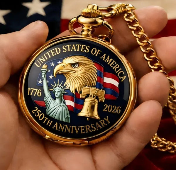 America 250th Anniversary Commemorative Pocket Watch — 1776-2026🥳