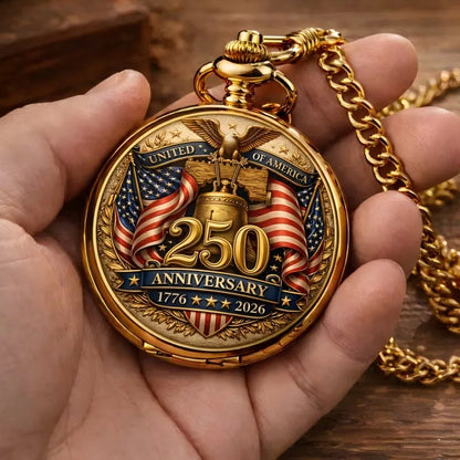 America 250th Anniversary Commemorative Pocket Watch — 1776-2026🥳