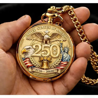 America 250th Anniversary Commemorative Pocket Watch — 1776-2026🥳